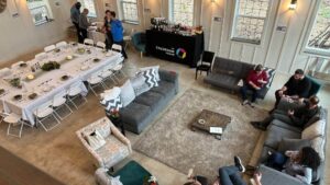 Barn conference space for business retreats, weddings, and other events at Goldberry Woods, Michigan.