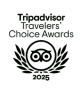 Tripadvisor Travelers' Choice Awards badge with an owl emblem.