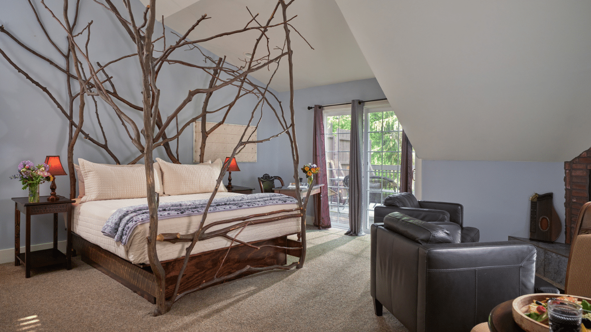 Guest room at the Inn at Goldberry Woods bed and breakfast in Union Pier, Michigan